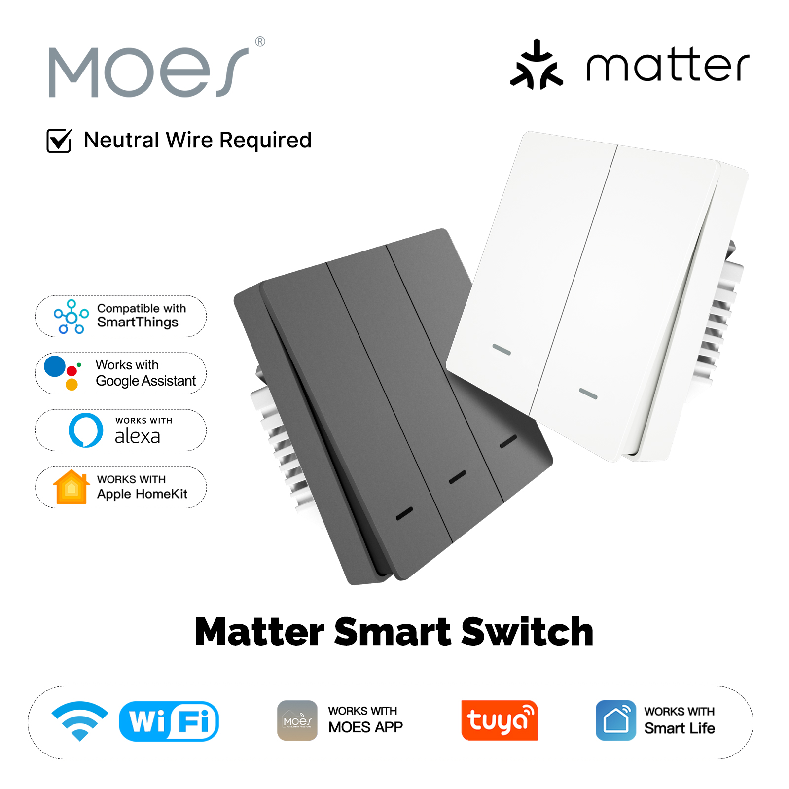 MOES Matter Tuya WiFi مفتاح ال - مراجعة Smart Accessories وسعره