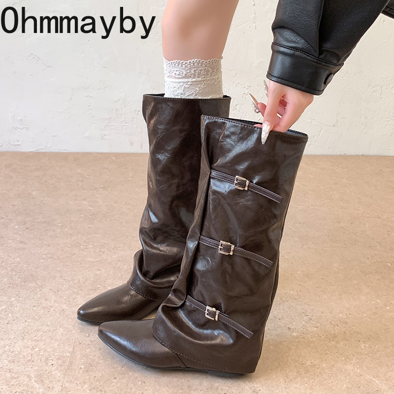 أحذية نسائية طويلة من الجلد تص - مراجعة Leather Classic Strap وسعره